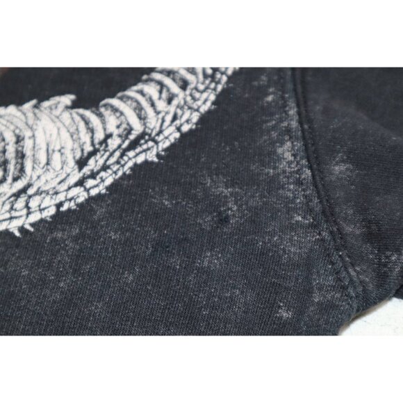 Y2K Xzavier Lizard Skeleton Zip Hoodie Black XL Emo Grunge Style “Live Free” - Picture 11 of 14